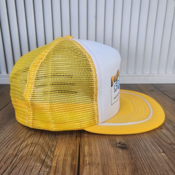 VTG Pioneer Eclipse J.F. Beaver Snapback Trucker Hat Cap Yellow White Foam USA - Picture 4 of 10